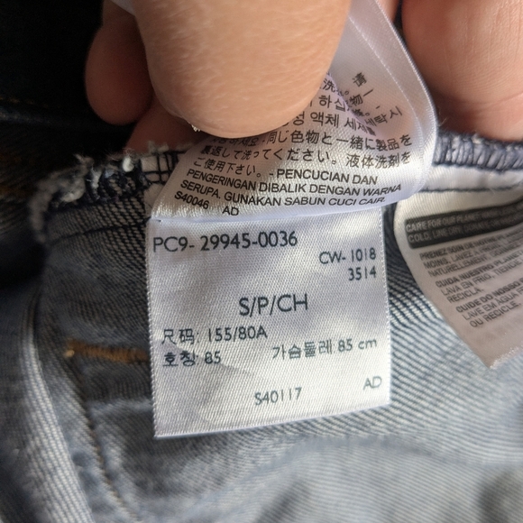 LEVI'S Women Jeans Jacket Size S Navy Blue With Pockets Button Down 100% Cotton - Picture 9 of 13